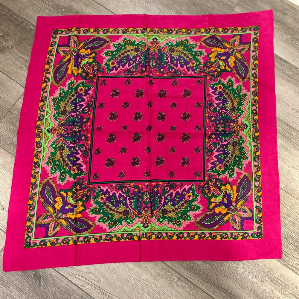 🌸Axcess🌸 Pink Scarf with Floral Accents